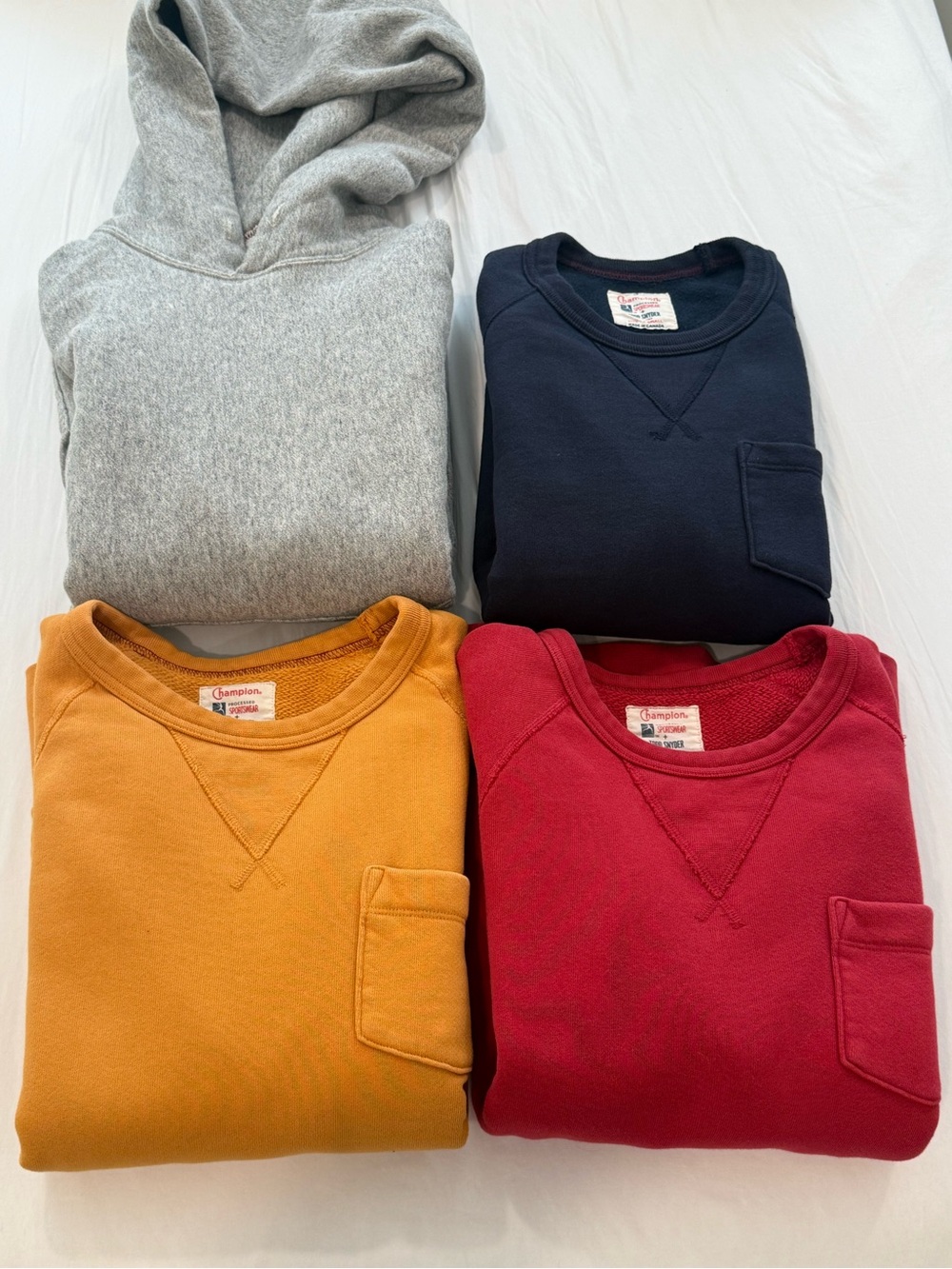 Lot of 4 Todd Snyder + Champion Midweight & Heavyweight Sweatshirts Size XS